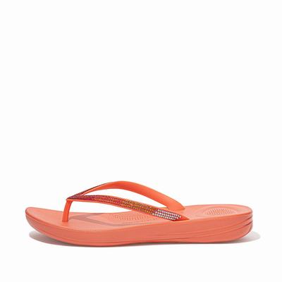 Fitflop Iqushion Ombre Sparkle Teenslippers Dames Koraal Roze Nederland-07589